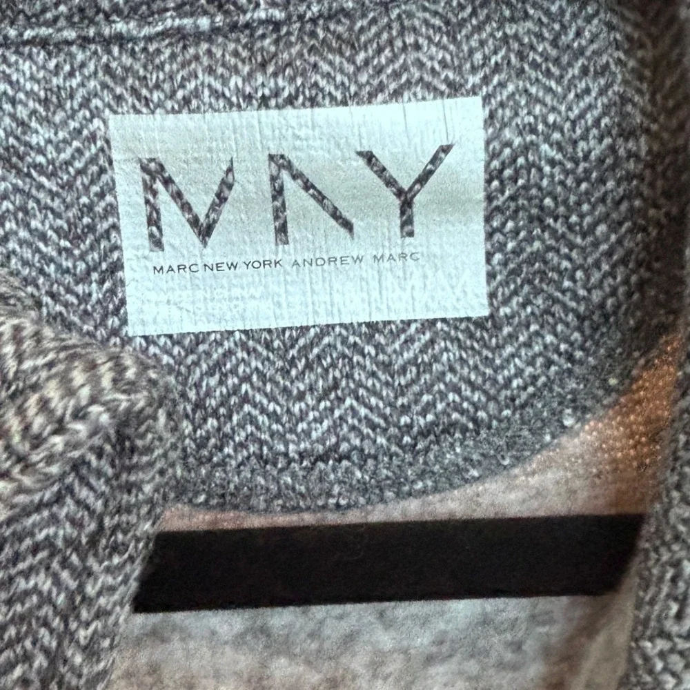 Marc New York‎ Andrew Marc Gray Herringbone Fleece Lined Jacket Full Zip